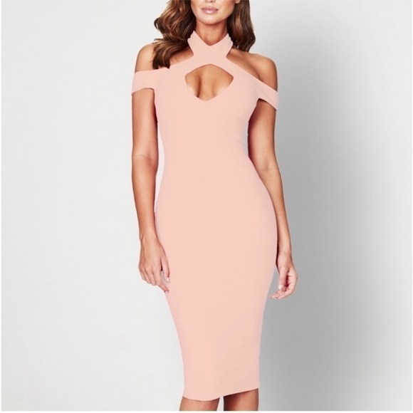 Nookie Hollywood Midi Dress In Blush - Picture 1 of 15